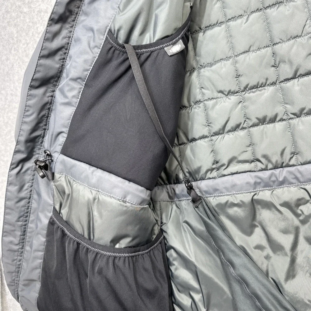 LL Bean Rugged Ridge Parka Medium Gray Ski Jacket Primaloft Tek Zip No Hood